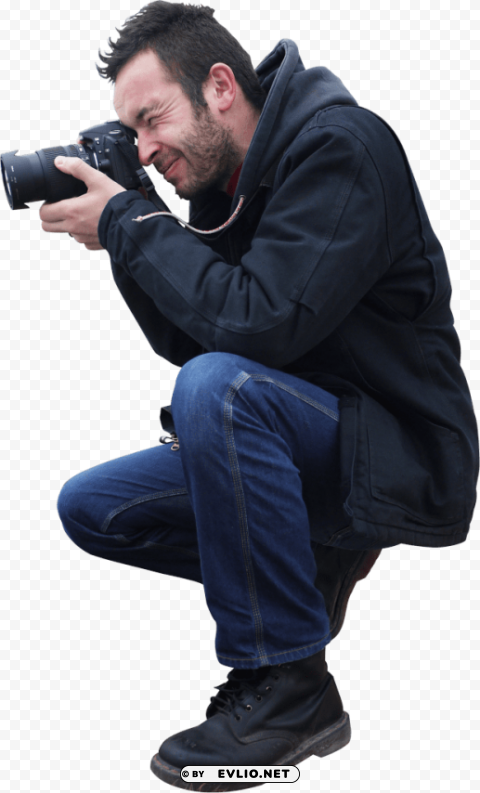 camera sitting Clear Background PNG with Isolation