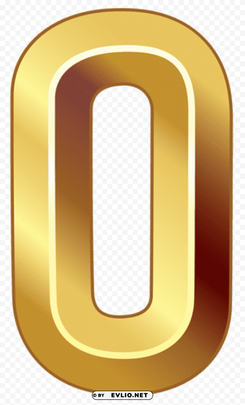gold number zero Isolated Artwork on Transparent PNG