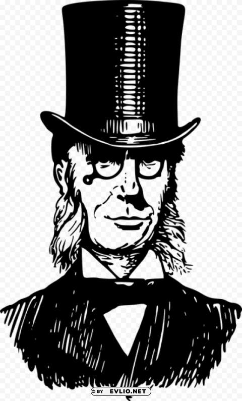 Transparent background PNG image of man with victorian top hat PNG images free - Image ID eece5202