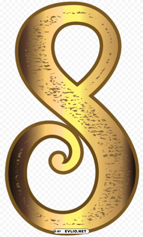 old gold number eight PNG graphics for free