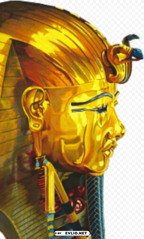 Golden Pharaoh Head Tutankhamun Clear PNG image