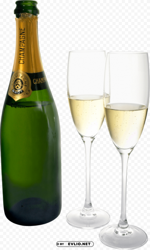 Champagne Bottle with Two Glasses - Clear Background - Image ID 19227462 Free download PNG images with alpha channel diversity
