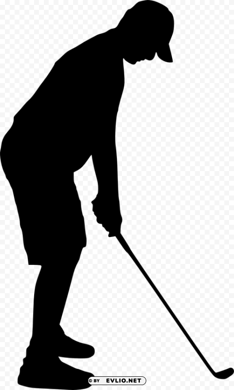 golfer silhouette ClearCut Background PNG Isolation