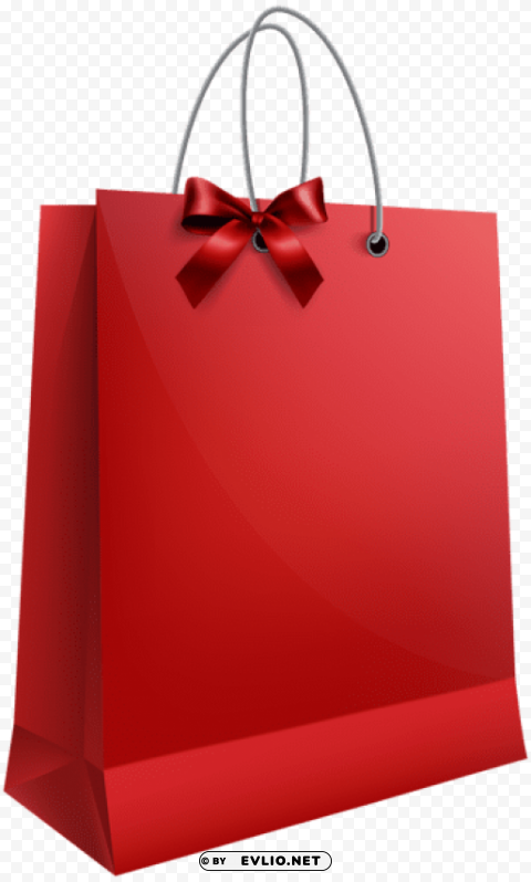 red gift bag with bow PNG design