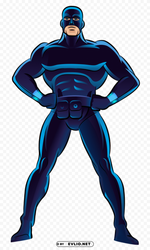 blue superhero Clear Background PNG Isolated Subject