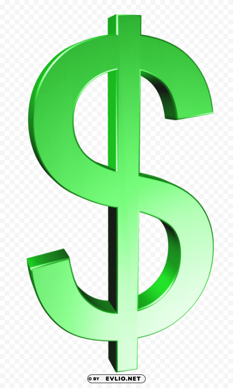 green dollar sign Isolated Element in Transparent PNG