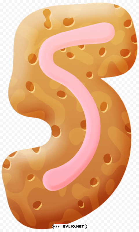 biscuit number five PNG Graphic with Transparency Isolation