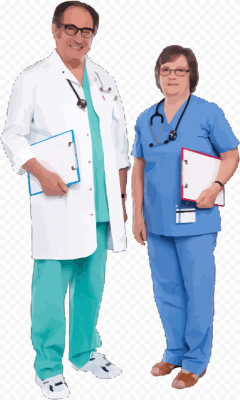 free doctor images - male doctor female nurse PNG clipart with transparent background