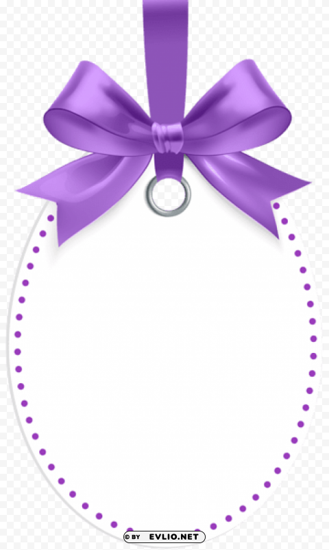 label with purple bow template Transparent Cutout PNG Isolated Element