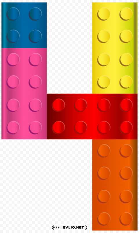lego number four Transparent PNG Isolated Object Design