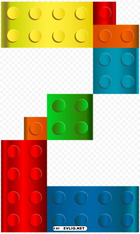 lego number two Transparent PNG Isolated Element with Clarity