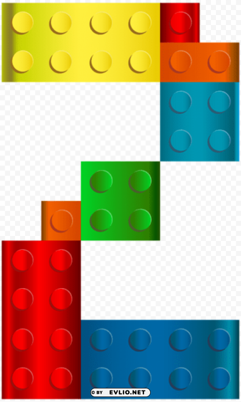 Lego Number Two Transparent PNG Isolated Element With Clarity