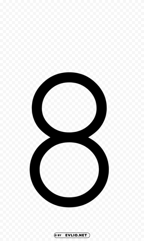 Number 8 Black And White Transparent PNG Object With Isolation