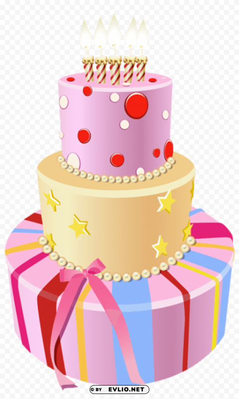 Pink Birthday Cake Clear PNG Image