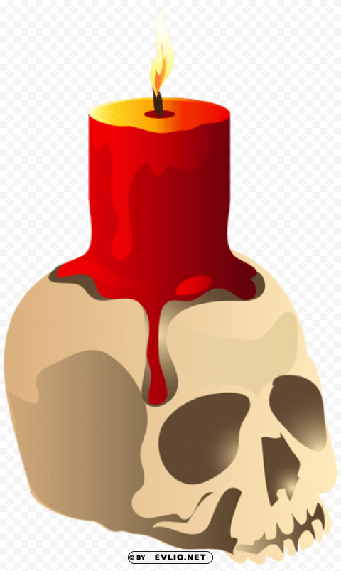 halloween skull candle Clear PNG file