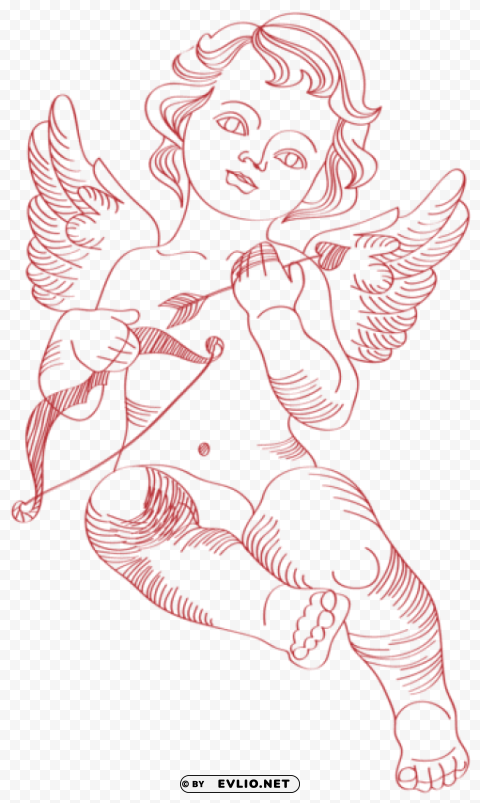 sketch of cupid Isolated Graphic on Clear PNG