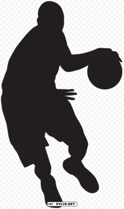 basketball player silhouette PNG Image with Clear Background Isolation