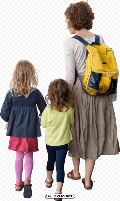 Transparent background PNG image of the children on a walk PNG for web design - Image ID ff007782
