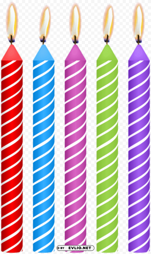 colorful birthday candles ClearCut Background PNG Isolation