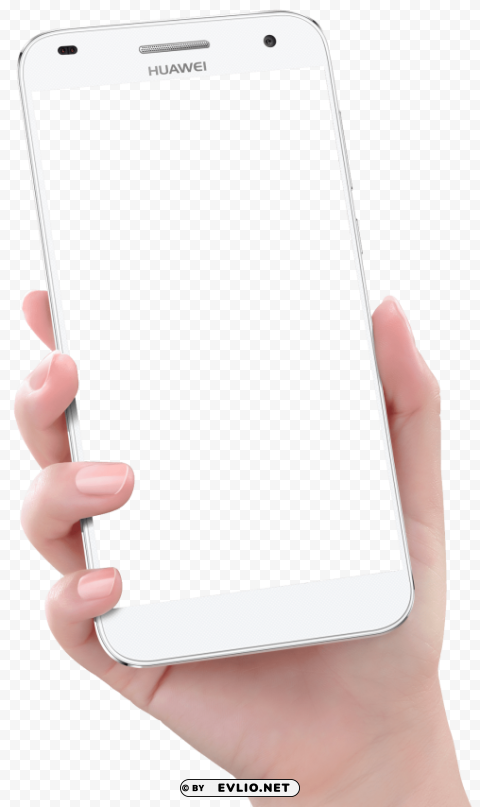 hand holding smartphone huawei PNG Image with Isolated Icon