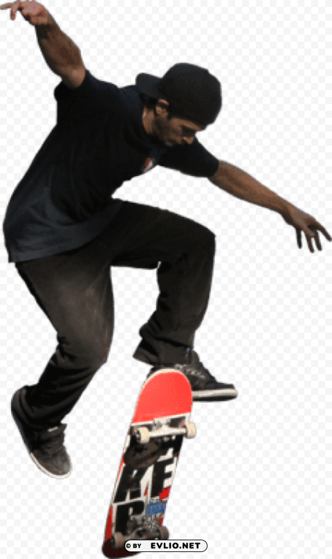 skateboarder stunt Clean Background Isolated PNG Object