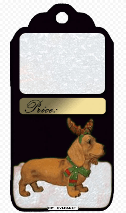 Christmas Dog Frame Black Clean Background Isolated PNG Character