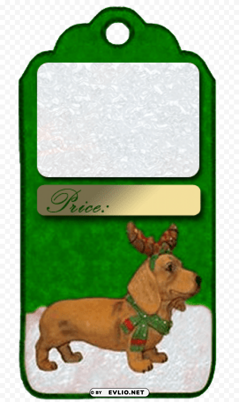 christmas dog frame green Clean Background Isolated PNG Art