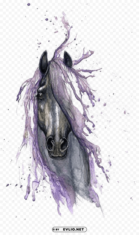 Horse Watercolor Tattoo High-resolution Transparent PNG Files