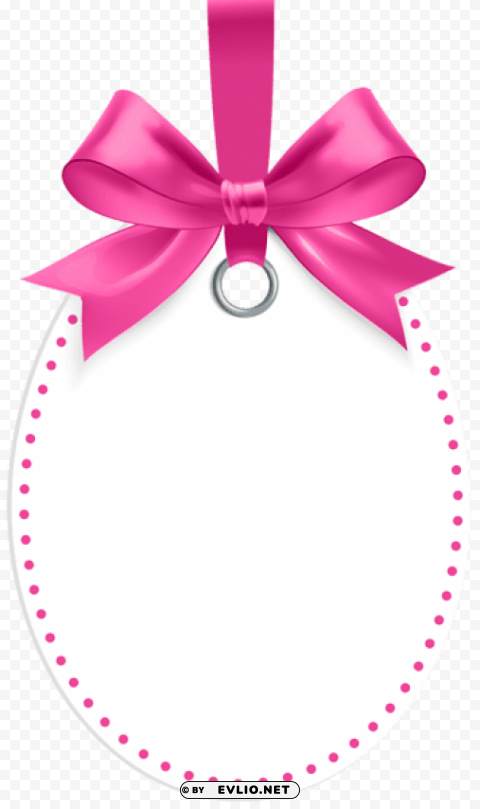 label with pink bow template Transparent Background PNG Object Isolation