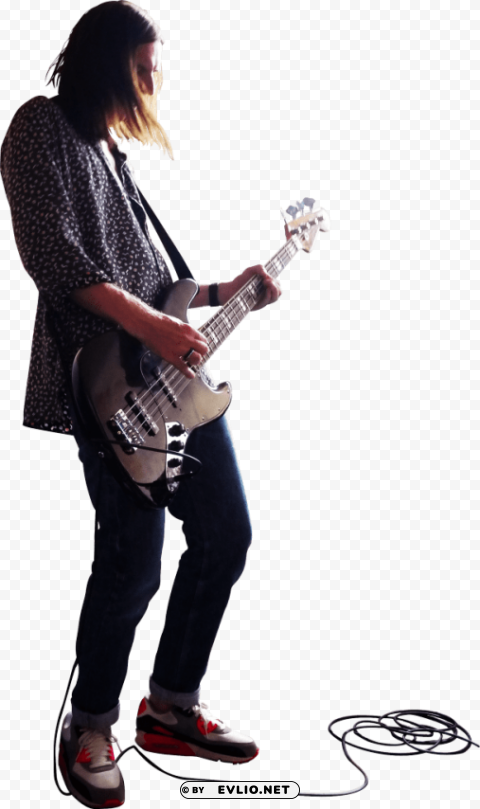 playing bass Transparent Cutout PNG Isolated Element