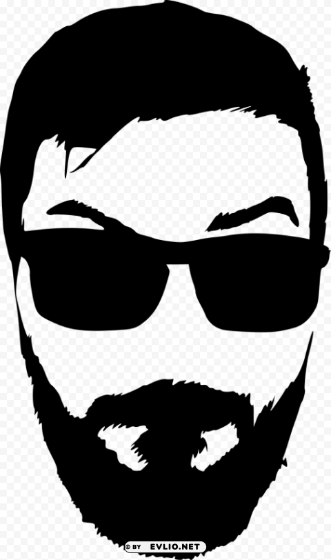 Hipster With Sunglasses Silhouette PNG Illustration Isolated On Transparent Backdrop