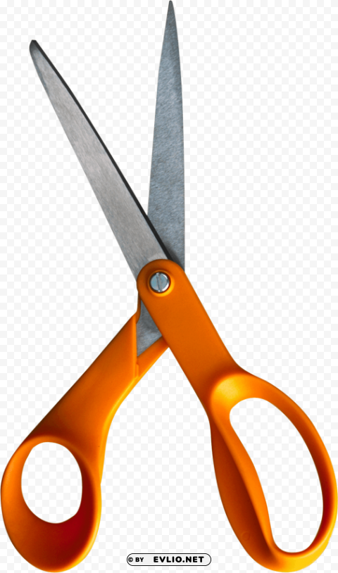 orange paper scissors PNG with transparent overlay