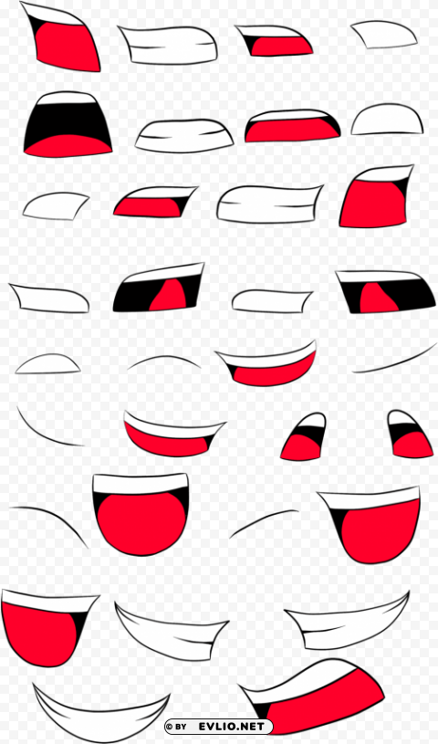 smile anime mouth Isolated Design Element on PNG