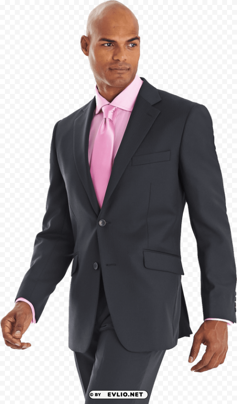 black suit pink tie PNG high quality