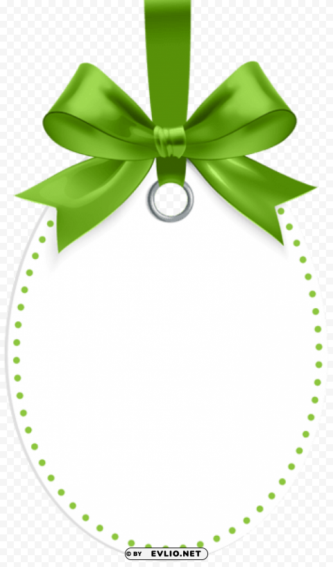 label with green bow template png Transparent image