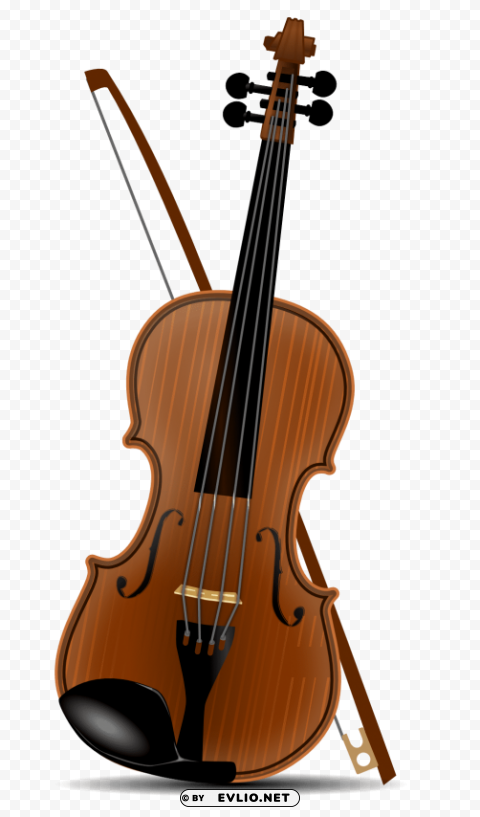 violin & bow Isolated Design Element in Clear Transparent PNG