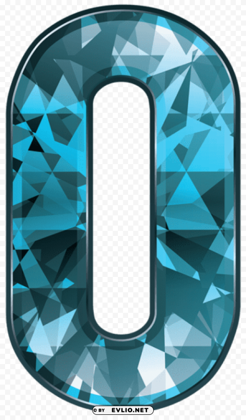 blue crystal number zero PNG with alpha channel for download
