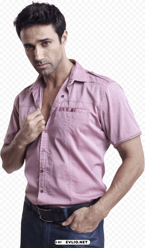 men's half shirt pink PNG images with high-quality resolution