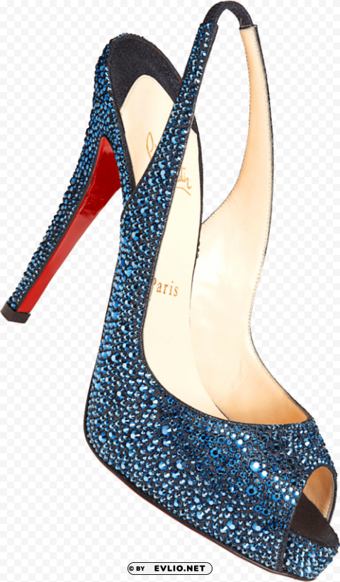 blue louboutin lady pumps PNG Graphic Isolated with Clear Background