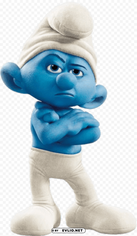 grouchy smurf Transparent Background PNG Isolated Art