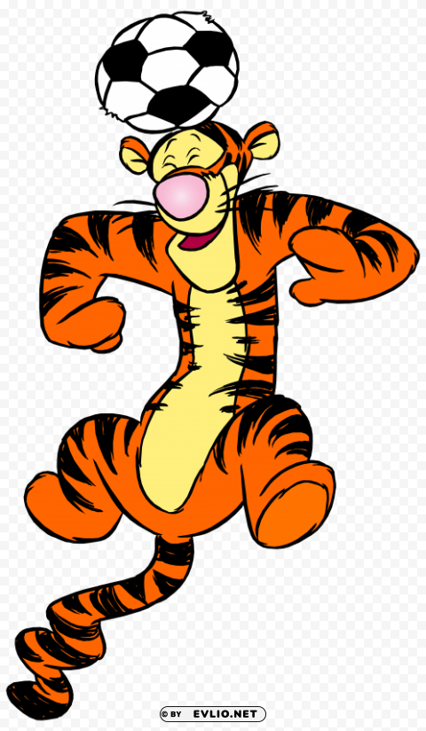 tigger and football HighQuality PNG Isolated Illustration clipart png photo - 6e04ca57