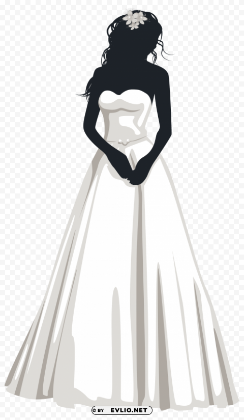 bride silhouette Transparent Background PNG Isolated Art