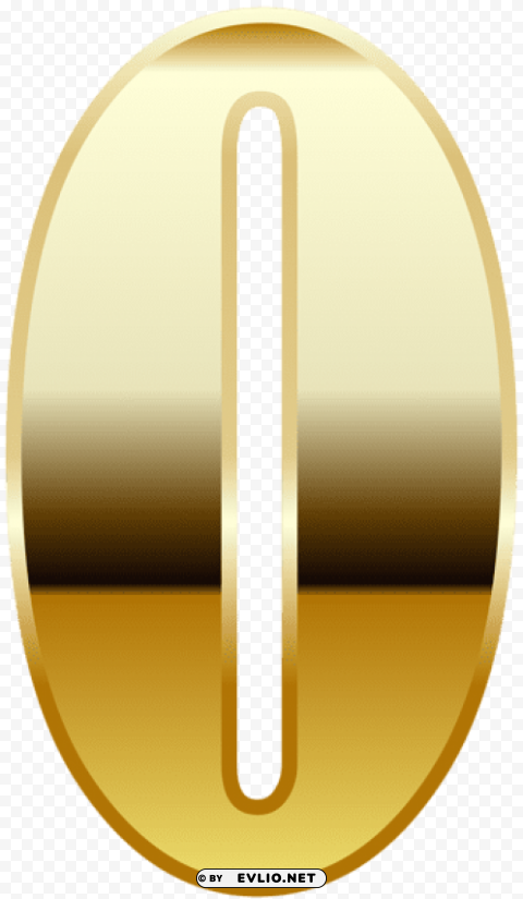 gold number zero Isolated Design on Clear Transparent PNG