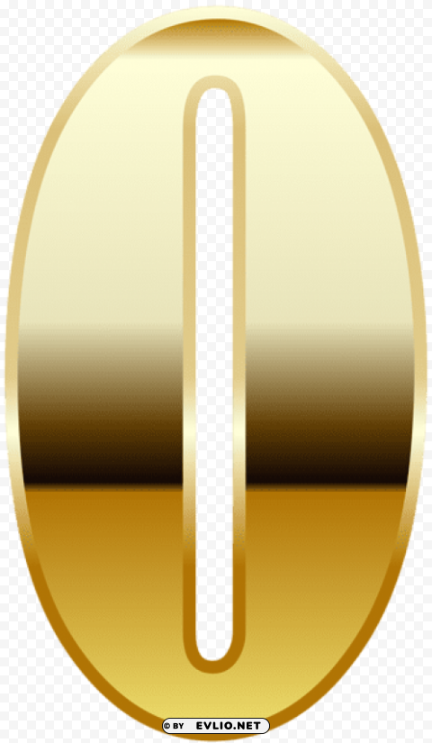 Gold Number Zero Isolated Design On Clear Transparent PNG