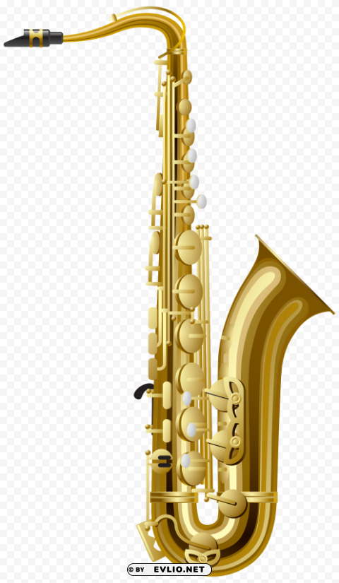 gold saxophone Transparent PNG Isolated Graphic with Clarity