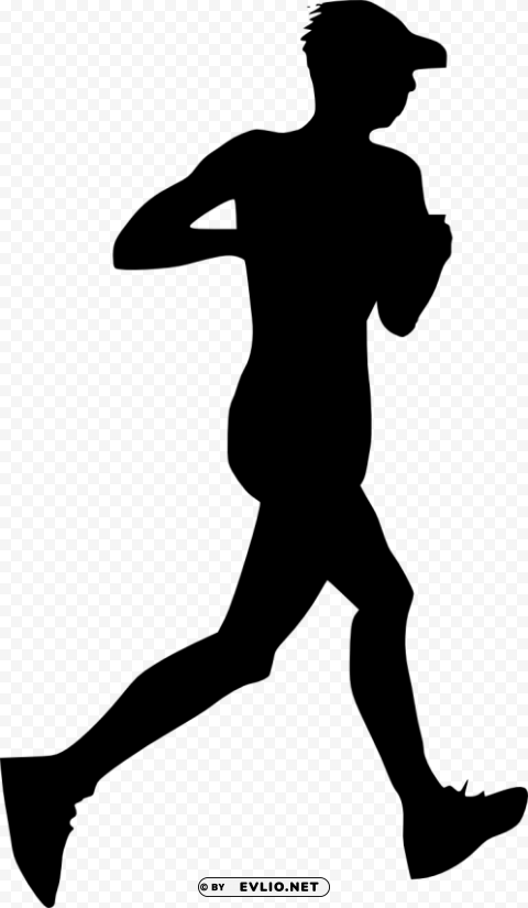 man running silhouette Clean Background Isolated PNG Design