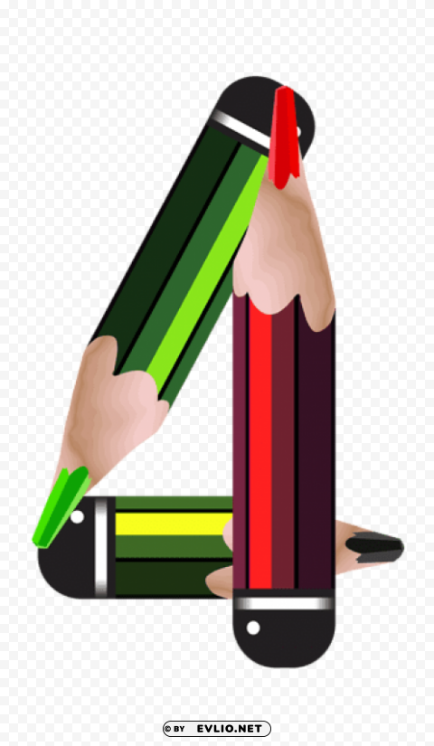 pencil number four Transparent PNG graphics complete collection
