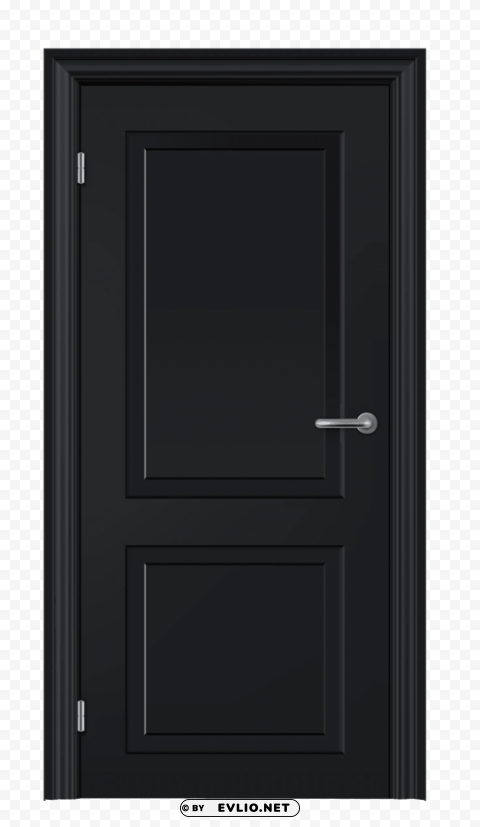 Modern Black Door Transparent Background Isolated PNG Character