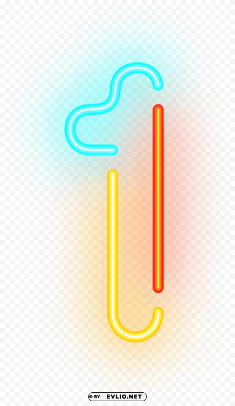 number one neon transparent PNG Image Isolated with High Clarity