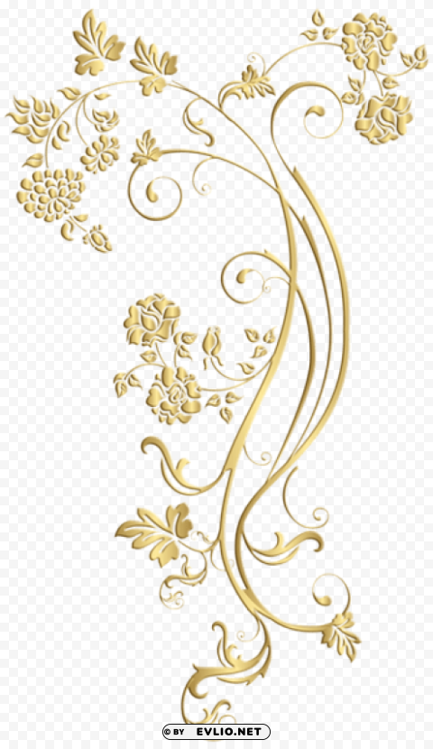 gold floral ornament frame High-definition transparent PNG